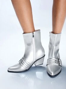 Cuccoo CUCCOO GRLICON Women's Mid-Calf Boots, Y2K Style, Punk Rock, Biker, Cool Girl Outfit, Suitable For Halloween, Christmas, Party