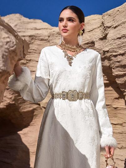 Al Najma 女士简约阿拉伯风格休闲连衣裙，适合日常穿着