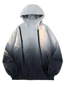 Manfinity Sport Corelite Chaqueta con capucha de esquí para hombres con cremallera y diseño de degradado de color