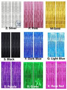 2 PIEZAS 1M X 2M Fondo de fiesta, lámina metálica, flecos, cortinas metálicas, cumpleaños, boda, decoración de aniversario de soltera, cortinas de seda para adultos, fondo de fiesta de cumpleaños, cortinas de pared con película de aluminio brillante con flecos