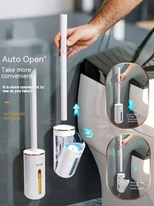 1 套一次性马桶刷套装，仅含 8 个一次性马桶刷头替换装、马桶清洁刷、自带洗涤剂头刷、浴室清洁刷、无盲点、清洁用品、清洁工具、返校用品浴室装饰夏季 - 白色 - 查看 2