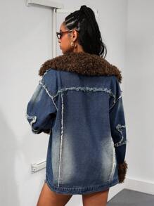 SHEIN ICON Women's Simple Fashion Casual Denim Jacket, Everyday Wear