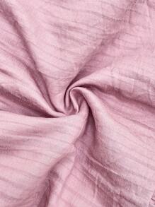 SHEIN 休闲泡泡袖方领孕妇装，简约时尚，适合日常穿着 - 粉色 - 查看 3