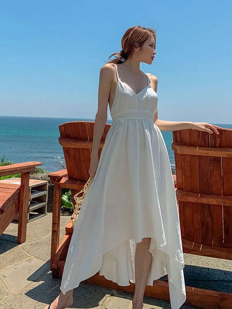 Women Vacation Style Spaghetti Strap Backless Maxi Flowy Dress For Summer Sundress,Casual Women Dresses Cruise Outfit For Women