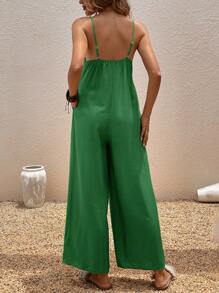 Breezaya Solid Wide Leg Cami Jumpsuit