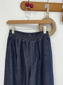DAZY Pantalones vaqueros de cintura elástica, con pernera ancha y corte holgado, para todas las estaciones