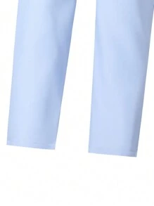 SHEIN 2-delige outfit voor heren van tienerjongens - lichtgewicht blazerjack in lichtblauw met contrasterende rand en broek, elegant formeel pak voor lente/zomer, verjaardagsfeestje, evenement, bruiloft, afstuderen