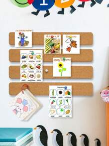 5 piezas de tiras de fieltro de 33 cm de largo con chinches, sin necesidad de perforar, tiras autoadhesivas para tablero de anuncios, usadas para tablero de fieltro de pared para pegar notas, decoración del hogar, recordatorios de estudio, regalos de cumpleaños - Marrón - Ver 5