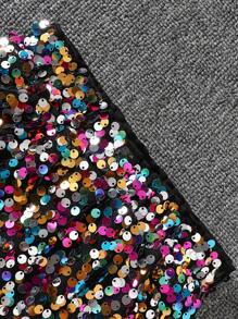 SHEIN Conjunto de blusa con mangas abullonadas y falda decorada con lentejuelas para niña, adecuado para uso en fiestas, otoño/invierno - Blanco - Ver 6