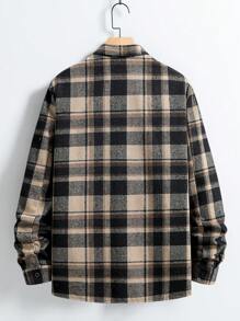 Manfinity Homme 男士格子长袖实用口袋夹克，适合秋冬穿着 - 彩色 - 查看 2