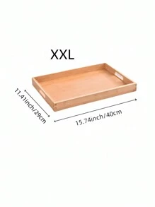 1 件各种尺寸的竹木拼盘，适用于木制功夫茶具的矩形茶盘，杯盘，日式木制面包盘，餐盘，厨房，圣诞礼物 - 米色 - 查看 7