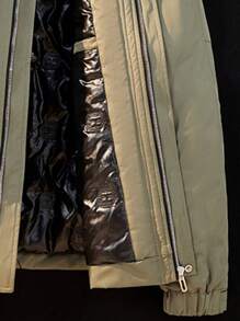 Manfinity Sport Corelite Men's Solid Color Zipper Front Stand Collar Long Sleeve Sports Jacket - Army Green - View 3