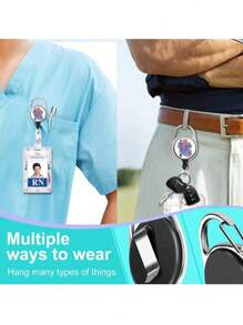 Porta badge retrattile con fermaglio, portaidentità a forma di cuore con molletta per tesserino da lavoro, custodia protettiva verticale di alta qualità per lavoro, ufficio, infermieri, studenti, insegnanti, uomini e donne, per San Valentino, matrimonio di San Valentino, compleanno