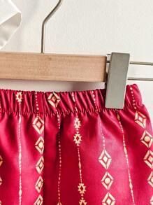 2 pezzi set abbigliamento completo per bambini maschi, maglietta a maniche corte con grafica a blocchi di colore bianco e rosso, pantaloncini, adatto per occasioni importanti come feste o compleanni