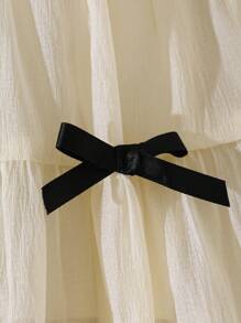 SHEIN Elladie kids 女婴可爱蝴蝶结吊带连衣裙，夏季 - 彩色 - 查看 4