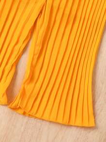 2pcs Baby Girl Fashion Strap Top And Pleated Long Pants Set, Simple Style For Holiday, Spring/Summer - Multicolor - View 6