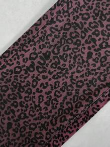 DAZY 春季女士宽松休闲豹纹牛仔裤猎豹印花 - 粉色 - 查看 7