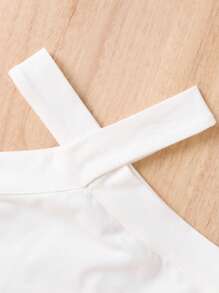 2pcs Baby Girl Fashion Strap Top And Pleated Long Pants Set, Simple Style For Holiday, Spring/Summer - Multicolor - View 3