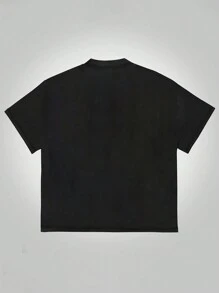 Manfinity Dauomo Camiseta de cuello redondo para hombre con estampa gráfica vintage de eslogan