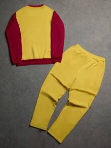 Manfinity Roghcode Men's Geometric Print Long Sleeve Sweatshirt And Sweatpants Set - Multicolor - View 2