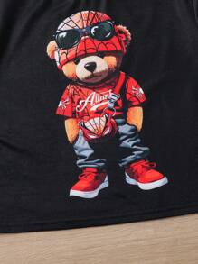 SHEIN Leap Crew 买 1 送 2 年轻男孩休闲熊印花圆领宽松针织长袖 3 件套 T 恤，包含 3 种设计，适合学校、花园、海滩、生日、春/夏/秋/冬季 - 淺灰色 - 查看 3