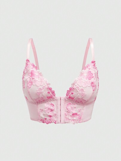Kawaii Holiday Floral Front-Closure Wireless Bra