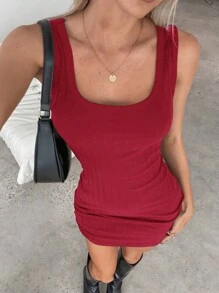 SHEIN Essnce Women Wide Strap Minimalist Casual Camisole Dress