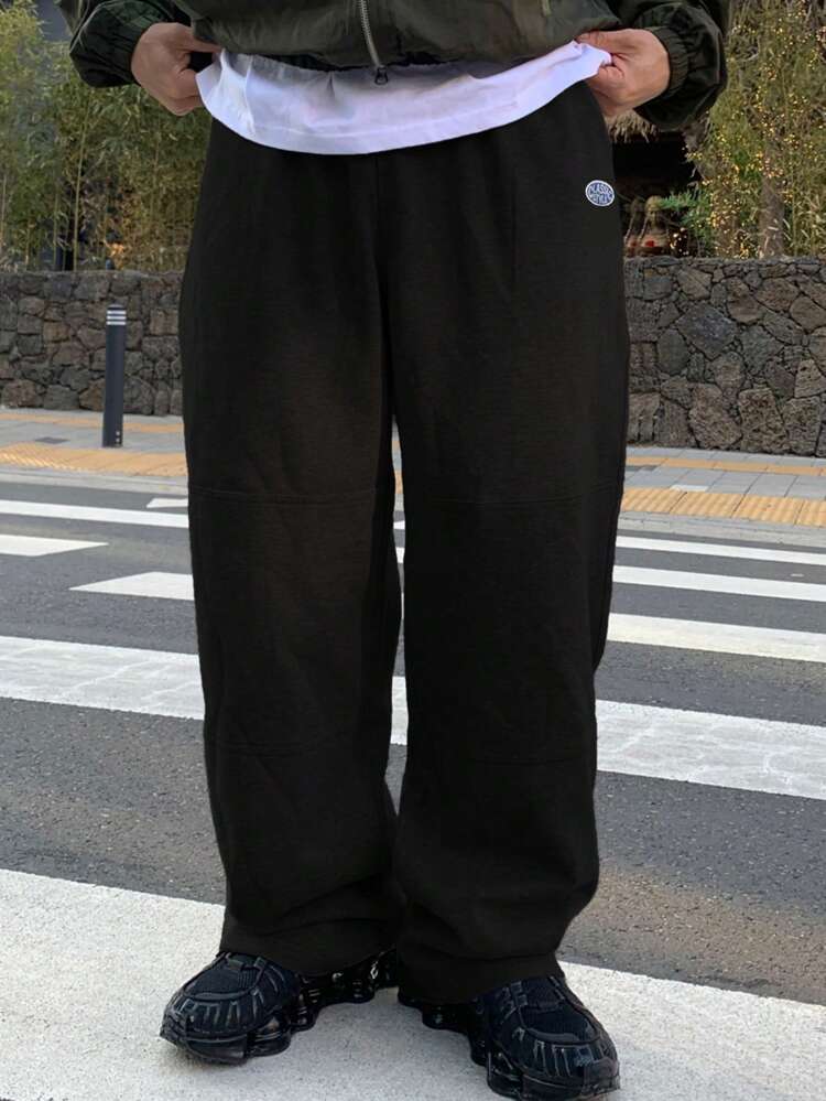 Men's Spring Letter Embroidered Black Sweatpants Men Joggers Fall