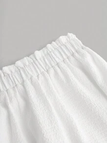 Girlism Jupe longue bohème blanche pour adolescentes, avec taille à papier froissé, volants et ourlet à volants