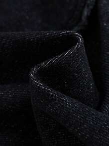 SHEIN Baby Jungen Modische gewaschen Patchwork rohe Kanten locker geschnittene gerade geschnittene schwarze Jeans Hose, für Kinder Streetwear Outfits und Frühlings-/Sommer-Kleidung