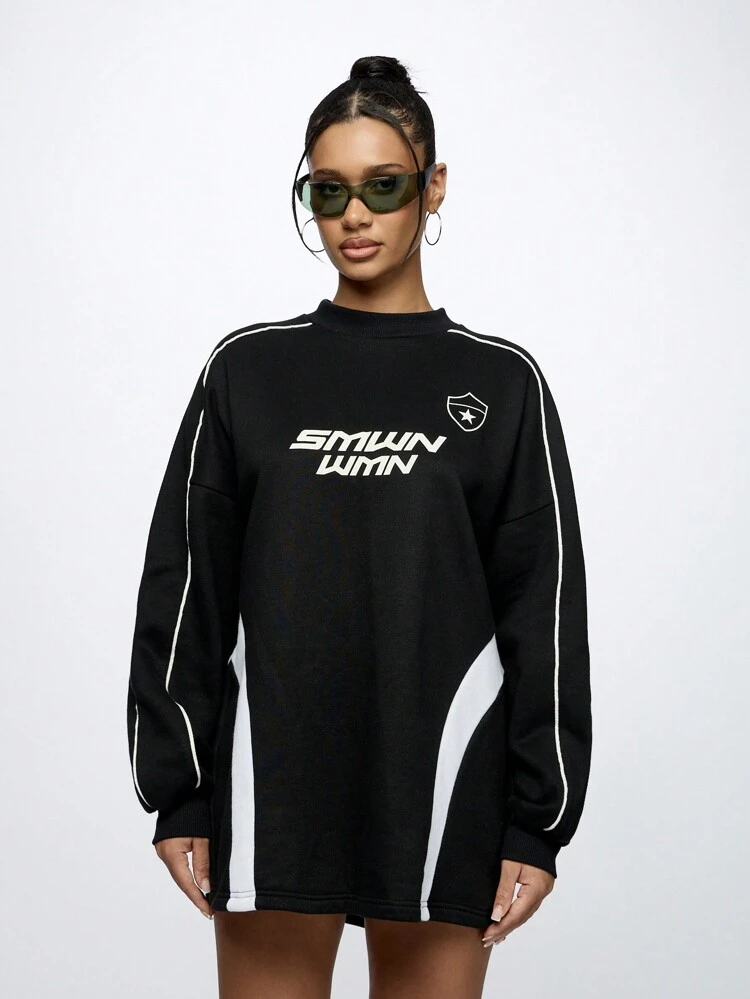 SUMWON WOMEN Motorsport Racing Streetwear Long Sleeve Pullover Sweatshirt