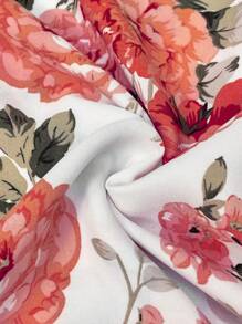 SHEIN Blusa floral para maternidad con hombros descubiertos para el Día de San Valentín