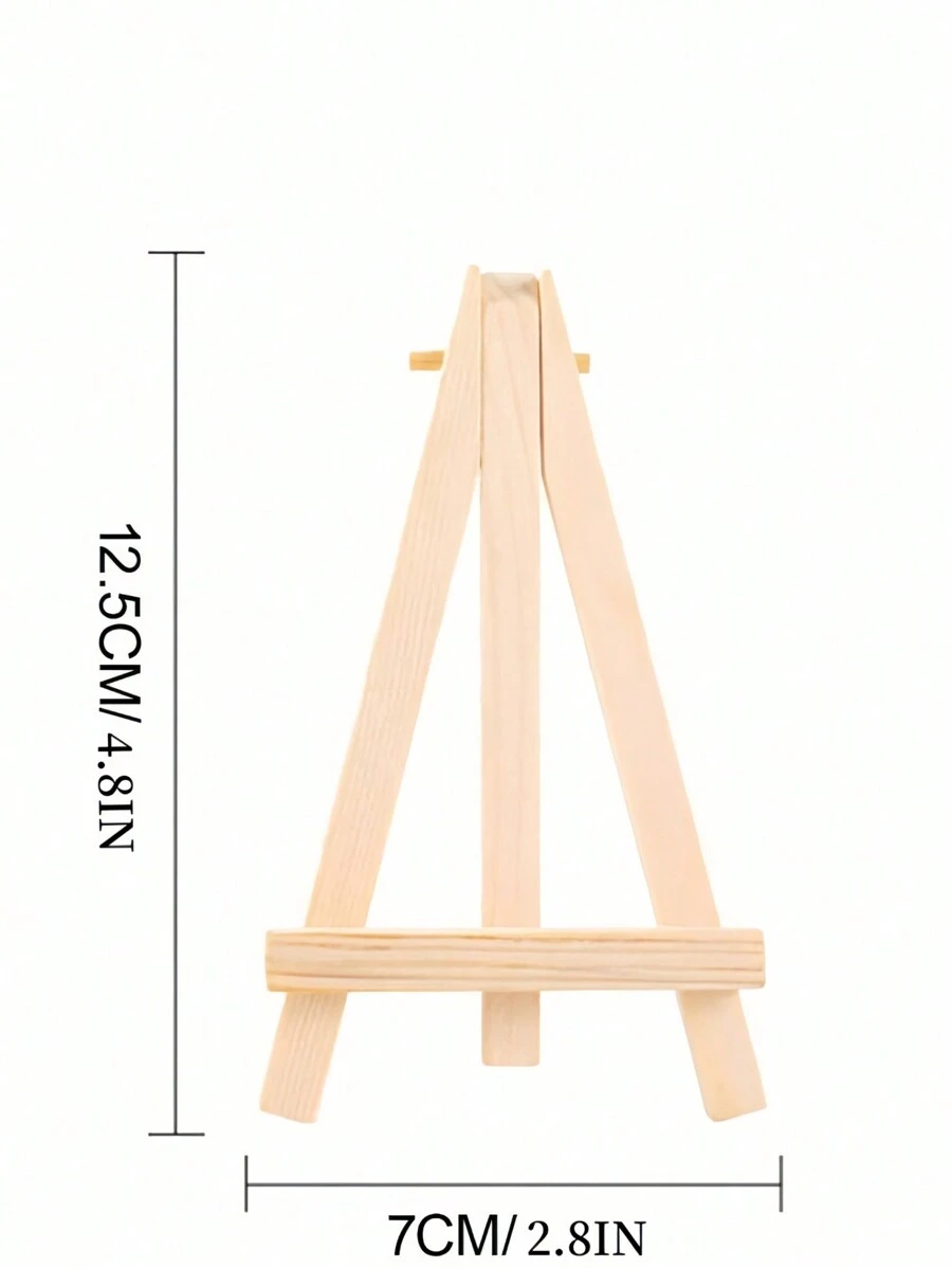 1pc Wooden Tabletop Easel Exhibition Stand, Mini Art Stand For Kids, Multifunctional Display Stand For Paintings, Triangular Support For Cell Phone And TV Series Watching,Back To School,School Supplies