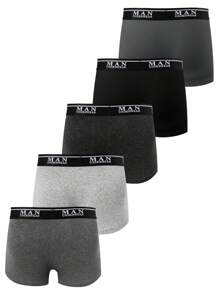 5 件装男士舒适弹力平角内裤 - 彩色 - 查看 2