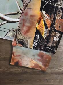 Men's Retro Hip Hop Streetwear American Letter & Camouflage Print Casual Hoodie - Multicolor - View 4