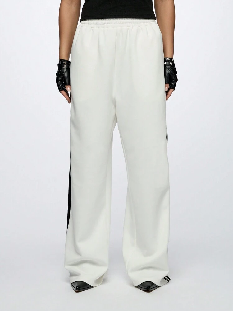 SUMWON WOMEN Jogginghose mit weitem Bein und Seitenstreifen