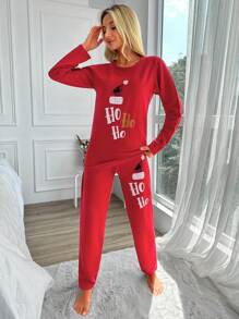 RueChic Hat & Letter Graphic Lounge Set