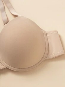 DesireSculpt 3-Piece Set Women Solid Color Spaghetti Strap Simple Casual Underwear Bra With Underwire - Multicolor - View 3