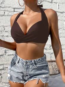 SHEIN Swim Women Beach Swimwear Top For Summer Beach Vacation