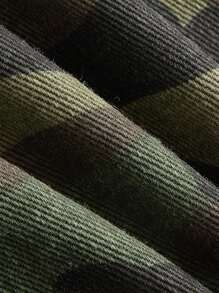 SHEIN EZwear 女士工装口袋迷彩休闲阔腿牛仔裤