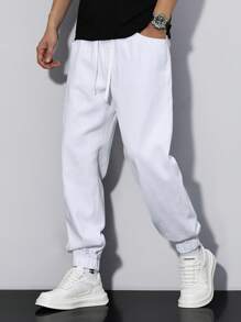 Manfinity Homme Quần Jeans Denim Thường Ngày Màu Trơn Cho Nam - trắng - Xem 1