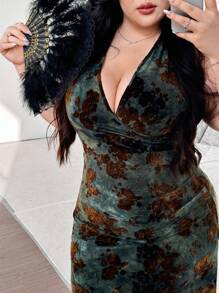 Celure Plus Size Women Tie Dye Dress, Fitted Spring & Summer Casual Dress