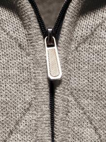 Manfinity Homme Męski lekki sweter dzianinowy z zamkiem błyskawicznym i długim rękawem