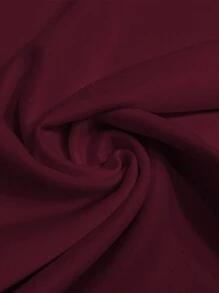 SHEIN LUNE 女士优雅简约双排扣夹克 - 酒紅色 - 查看 7