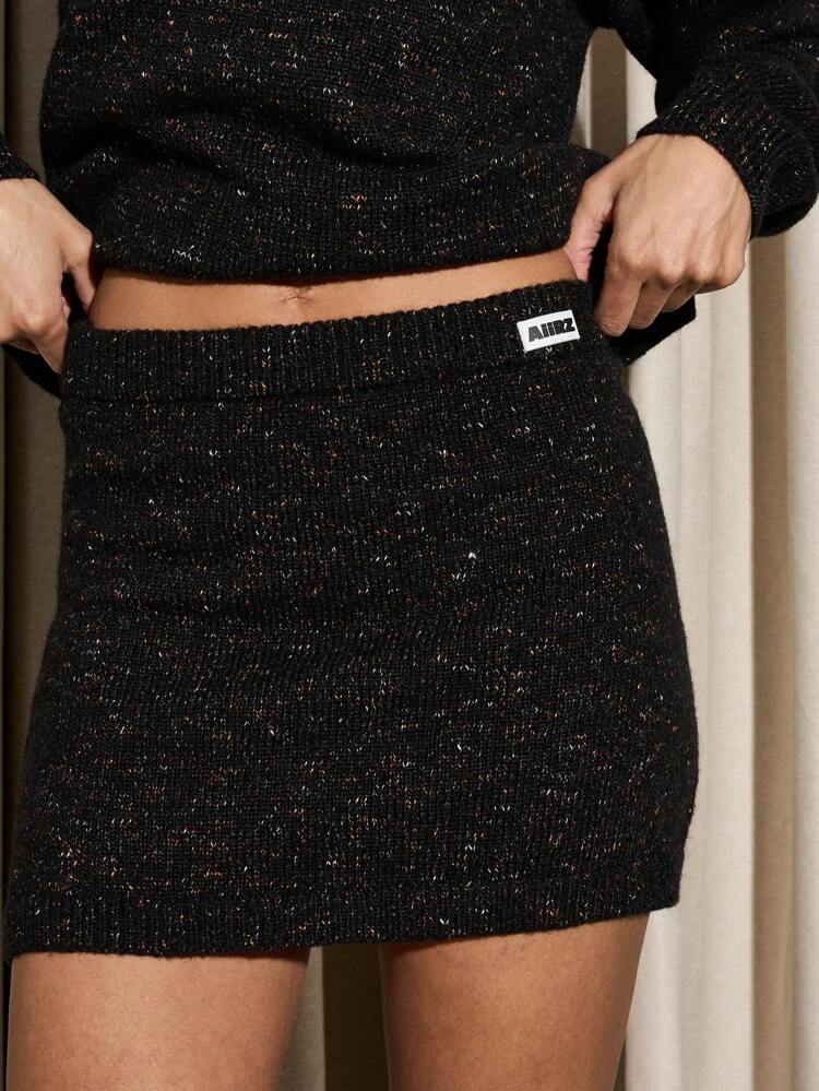 Ribbed Knit Sparkle Mini Skirt Sweater Co-Ord