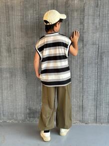 Tween Boys' Casual Striped Wide Strap Tank Top