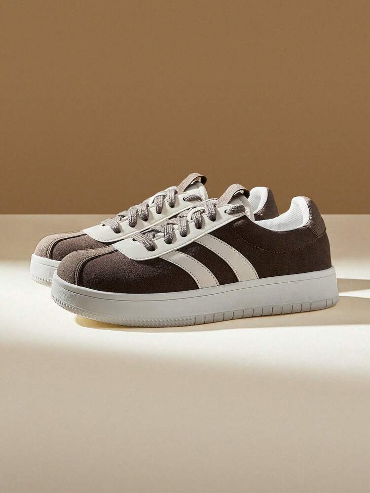 CUCCOO EASI Women's Fashion Versatile Simple Contrast Color Casual Sports Shoes Spring Shoes Easter Trainers