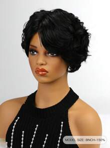 4*1 Lace Short Straight Pixie Cut With Bangs Natural Color Wear&Go Wigs - SNatural - مشاهدة 6