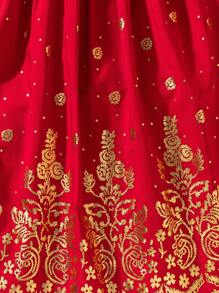 SHEIN Charming Girl Pattern,Parties,Spring/Summer - Red - View 4