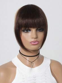 Human Hair Air Bangs With Sideburns Dark Brown Color Bangs Clip In Hair Extension Beginner Friendly Real Hairpiece Easy To Wear - S2 - View 4